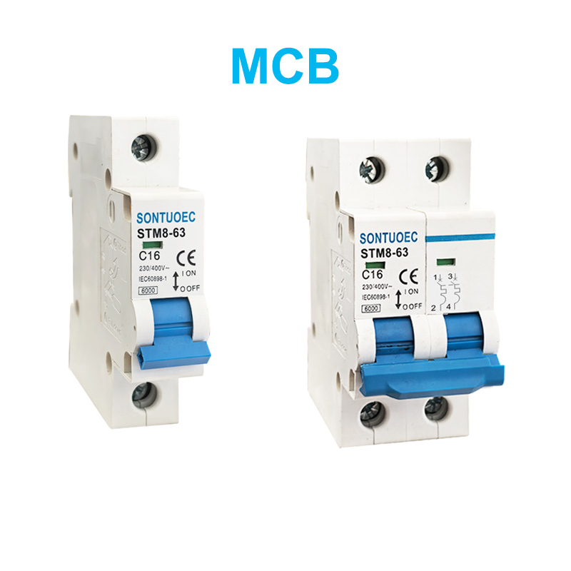 STM8-63 Miniatyrkretsbryter 6ka 1p 2p 3p 4p 16a 230/400V