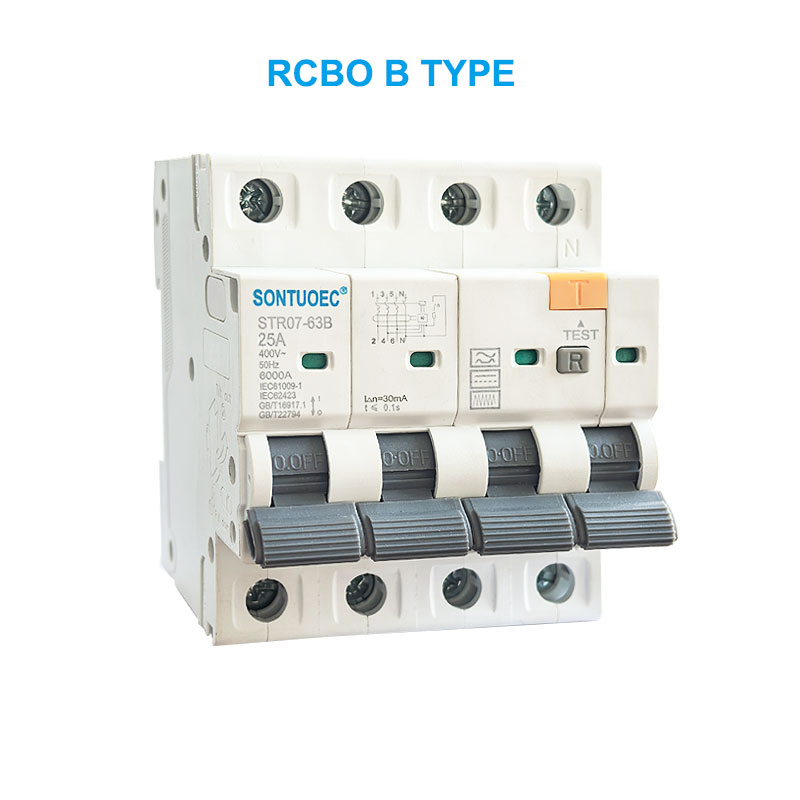 STRO7-63B RCBO B TYPE 2P 4P Reststrømbryter
