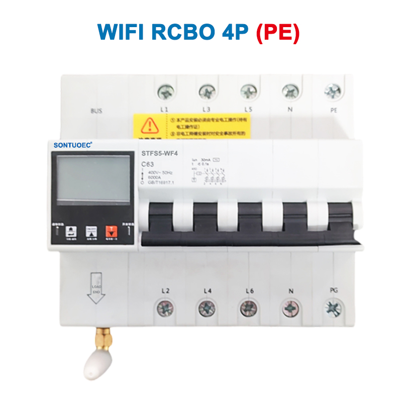 WiFi STFS5-63 Series Multi Functional IoT Intelligent RCBO Intelligent Circuit Breaker